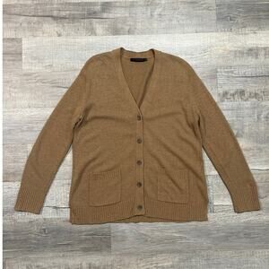Jenni Kayne Everyday Cardigan Caffe Latte Brown Wool Cashmere Blend Size Medium